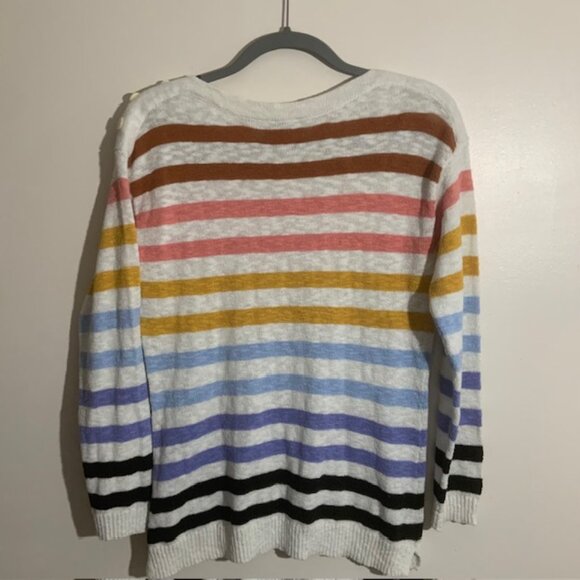 Talbots Color Block Coastal Stripped Crewneck Pullover Women's Sweater - Size S - Picture 6 of 6